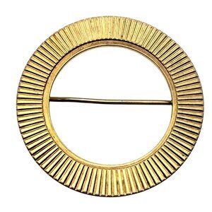 Vintage German 12K Rolled Gold Plate Circle Brooch | 1/30 12K RGP | Mid-Century